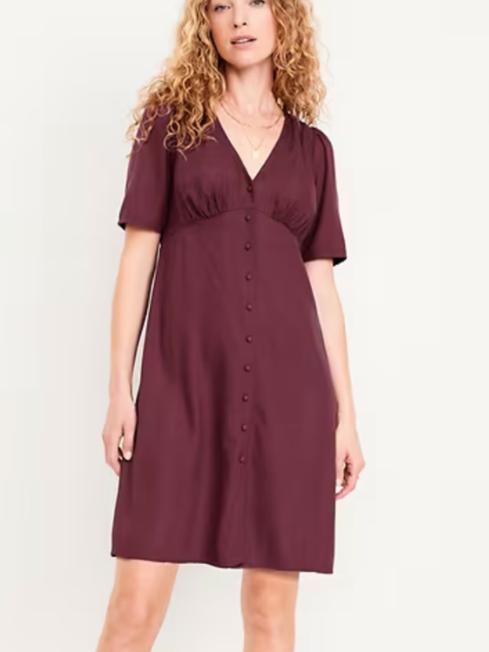 Old Navy Button-Down Crepe Mini Dress Royal Velvet Purple Medium